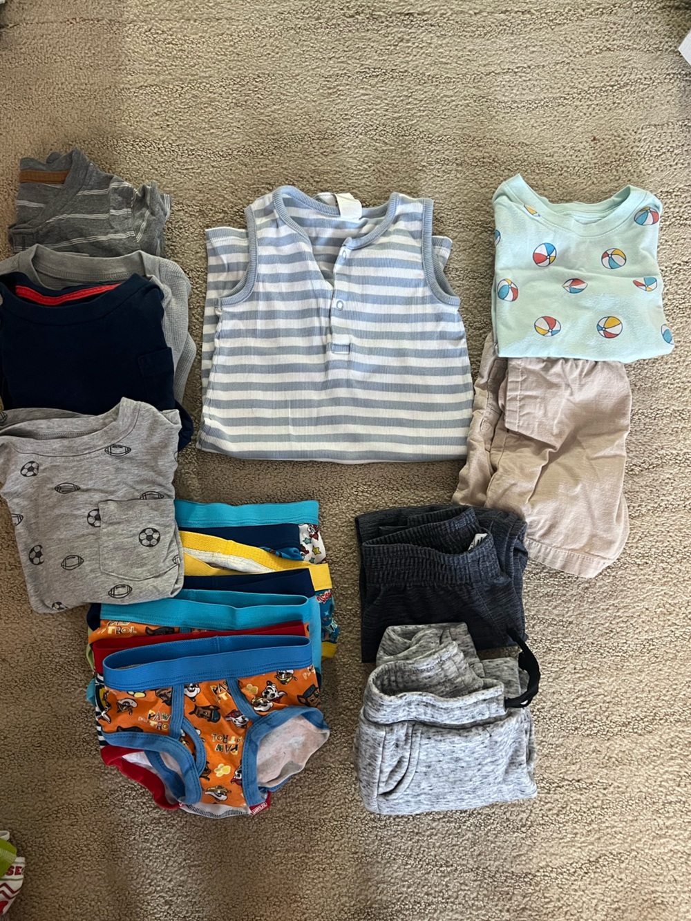 Mixed Baby/Toddler Clothing Bundle - Blue, Gray, Navy, Orange